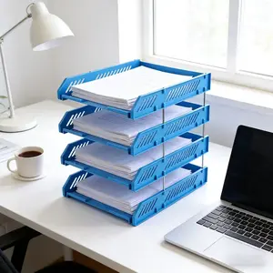 Desk Clutter Fix 4-Tier Tray for Efficient Workspace Organization Instant Setup Versatile for Offices Homes and Workspaces, Multi-Tiered