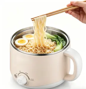 Dezin Electric Pot, 1.6L Ramen Cooker, Hot Pot Electric Stainless Steel, Multifunctional Cooker for Egg, Pasta, Soup, Porridge, Oatmeal with Temperature Control and Keep Warm Function,Heat