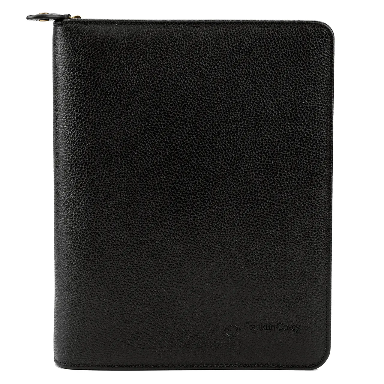 Tyler Leather Zipper Binder Black