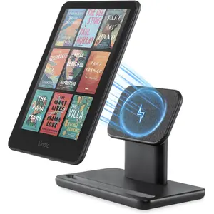 Wireless Charger Stand Compatible with iPhone & Kindle Colorsoft Signature Edition & Paperwhite Signature Edition and Samsung Phones, Wireless Charging Dock for Wireless Devices