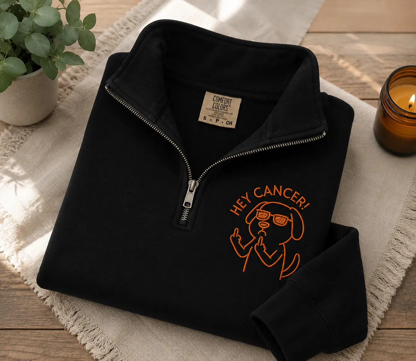 Embroidered Quarter Zip Pullover, Vintage Aesthetic Sweatshirt, Trendy Monogram Embroidery Sweater, Unisex Casual Varsity Style Outerwear