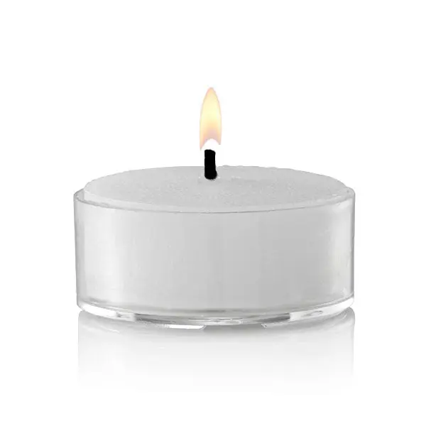 White Tealight Candles in Plastic Cups, Set of 500