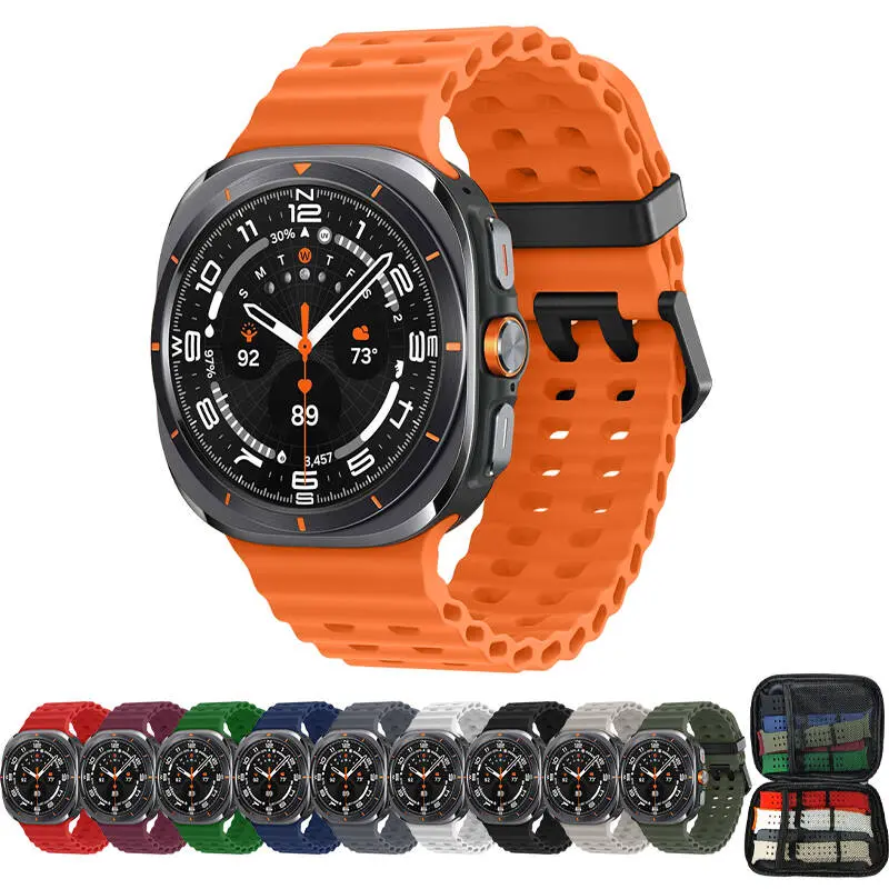 Latest Trendy Compatible with Samsung Galaxy Watch Ultra 47mm, Soft Sport Silicone Watch Band, Lightweight Breathable Anti-Slip Wear-Resistant Adjustable Wristband, Daily Fitness Replacement Strap, Unisex Multiple Colors 10-Pack gps navigation smart watch