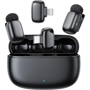 mini 2  Microphone for  & Android, AI Noise Cancellation,App Control, 48k Hz/24 Bit, 30H  Life with  Case,Lapel Microphone  for Video Recording Vlog Streaming