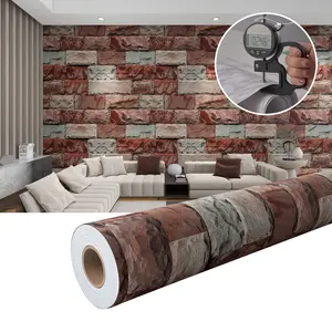 1 Roll Vintage Brick Pattern Wallpaper – Self-Adhesive Brick Wall Décor Sticker for Walls, Easy to Remove, Durable Vinyl Material, Waterproof, Realistic Textured Design, Perfect for Home Décor and Wall Decoration
