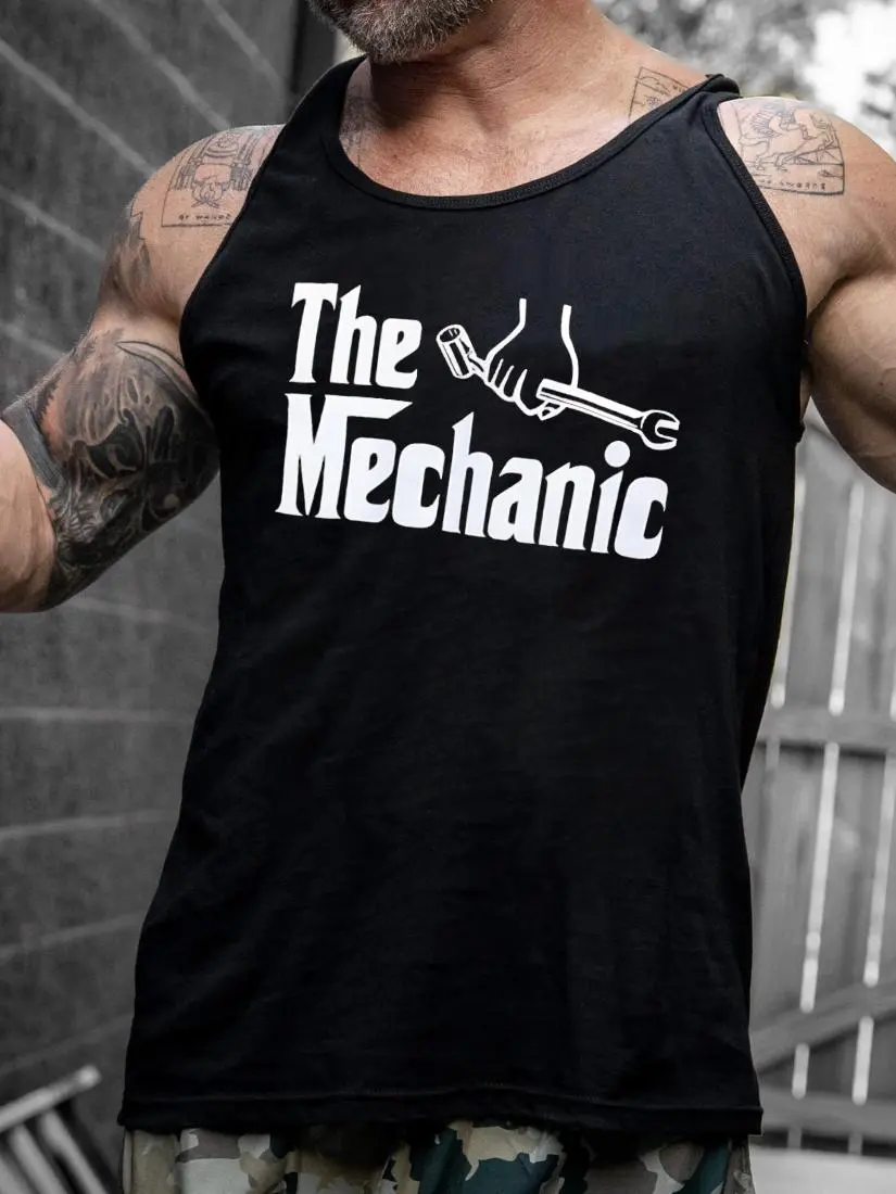 Funny Mechanic Tank Top for Men, Auto Repair Sleeveless Shirt, Blue Collar Worker Muscle Tee, Garage Crew Gift, Skilled Tradesman Summer Tank