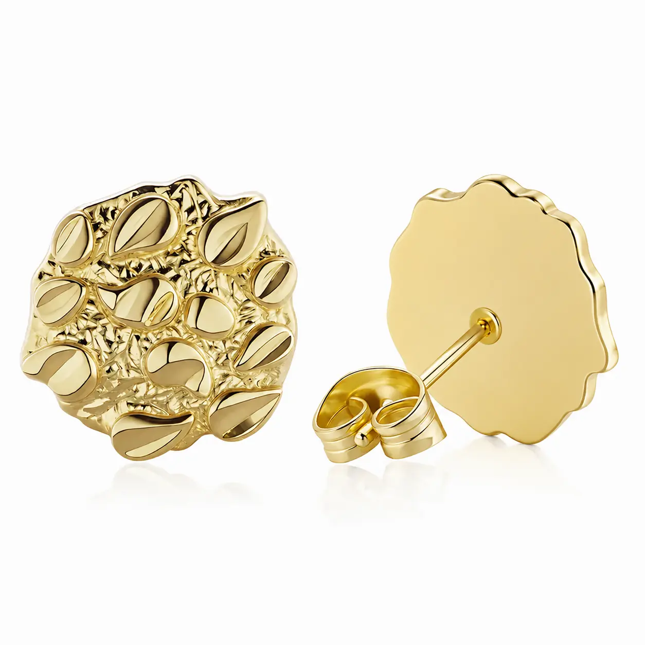 UURiel Unisex Cookie Nugget Earrings for Women and Men 14K Gold-Plated Stud Earrings for Women Fashion Gift Guide