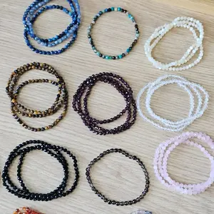 4mm Crystal Bracelets - Faceted Stretchy Bracelets for Stacking - Elegant and Versatile Beaded Crystal Jewelry for Everyday Wear