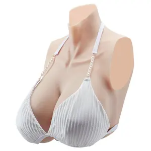 VEVOR Silicone Breastplate H-Cup High Neckline Fake Breasts for Cosplay Drag Queen