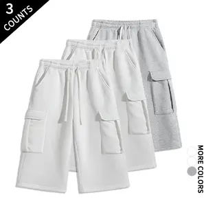 Multi-purpose 3-pack Capri cargo shorts, V-leg design, no restrictive feel, everyday bottoms