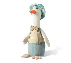 Glitzhome 15.75"H Easter Fabric Boy Duck Figurine