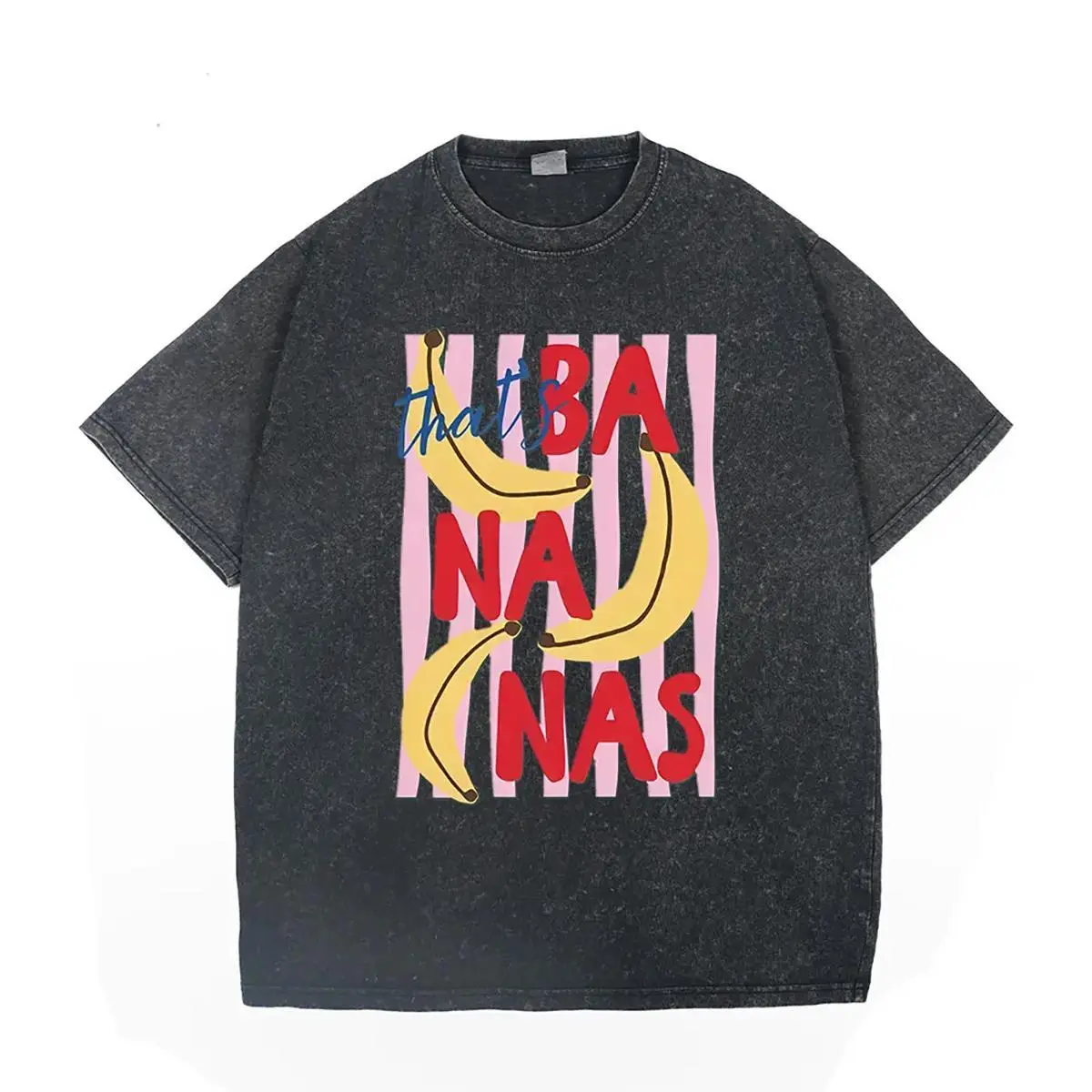 Women's Graphic T-Shirt with Casual Retro "That's Bananas" Print - Short Sleeve Relaxed Fit Round Neck Cotton Top