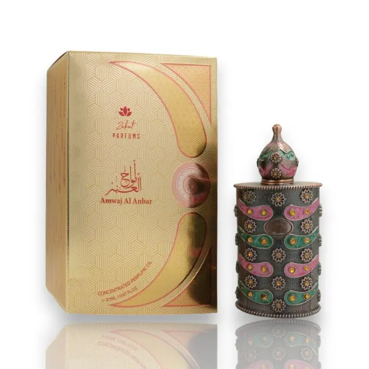 Zakat Perfume Amwaj Al Anbar Pure Concentrated Perfume Oil, Unisex Wear, Fresh Spicy Citrus & Green Aromatic Notes, 20 ML-0.67 oz Pure Oil