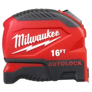 Milwaukee 16 ft. Compact Auto Lock Tape Measure with Fractional Scale for Accurate Measurements
