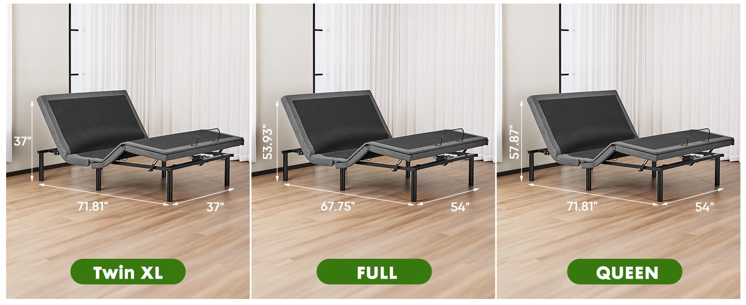 Adjustable Bed Frame - Head and Foot Incline - USB - Wireless Remote - Easy 2 Person Assembly - Quiet Motor - Relax - TV - Working - Reading - Ergonomic - Electric Bed Base