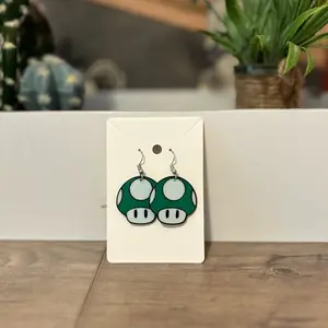 3d Printed Mario Mushroom Earrings