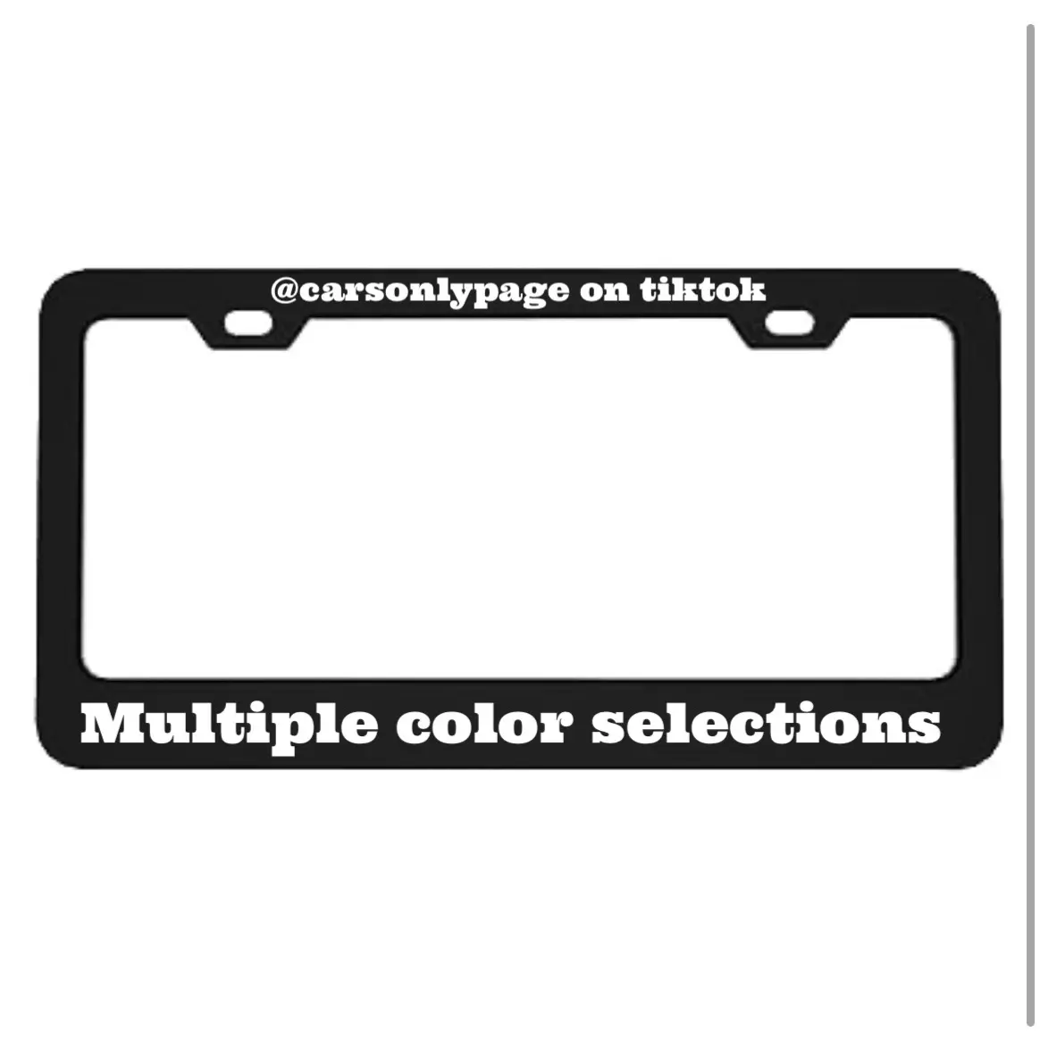 Custom metal license plate frame with custom text and frame holder. *MULTIPLE COLOR / FONT SELECTIONS*