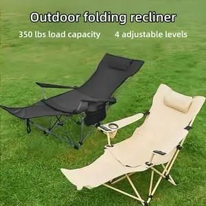 Outdoor Folding Lounge Chair Adjustable to 4 Angles for Sit or Lie Comfortable Easy Storage for Home Yards and Outdoor Camping
