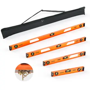 VEVOR Magnetic Level Set, Summervibes, 4-Piece Included 16/24/36/48 in, Aluminum Alloy I-Beam Bubble Leveler with Clear 3 Green Vials & Hanging Hole, Level Tool Ideal for Hanging Pictures, Home Improvement & DIY