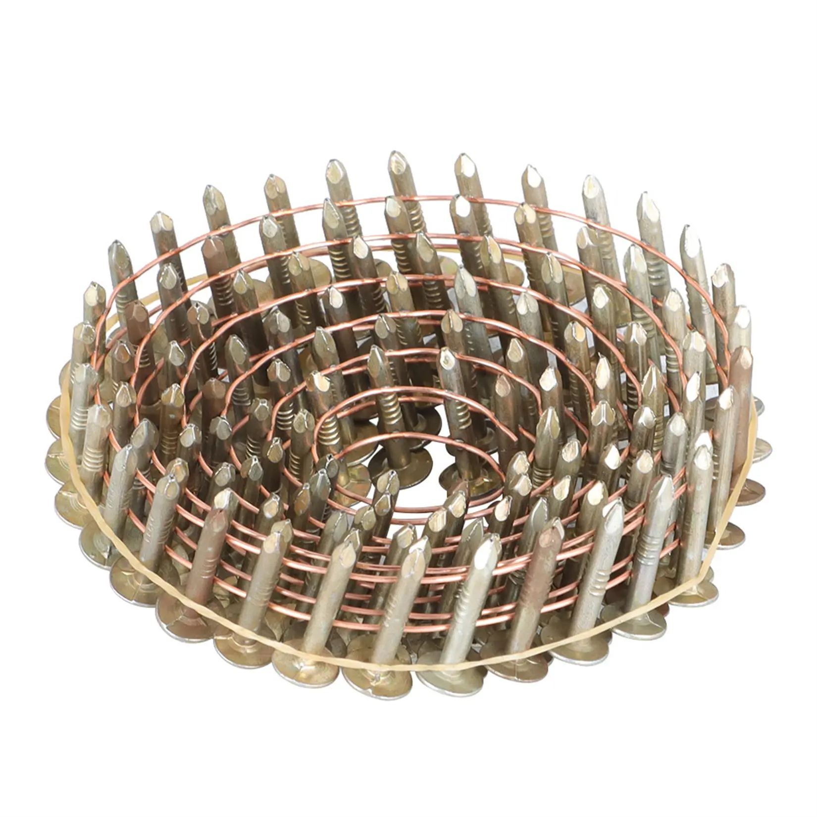 Galvanized Coil Nails, 15-Deg Angle Roofing Fasteners, 3/4"×0.12" Size, 3/8" Head Diameter, High Wire Collation, 7200 Pcs, Compatible with Max & Porter-Cable Coil Roofing Nailers for Hardware Installation