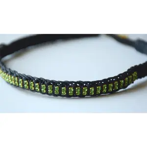 Elle: Black & Lime Green Macrame Headband