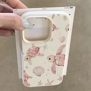 Cute Turtle Shell Starfish Phone Case for iPhone 11 12 13 14 15 16 Pro Max Series, Soft Protective Cover Gift