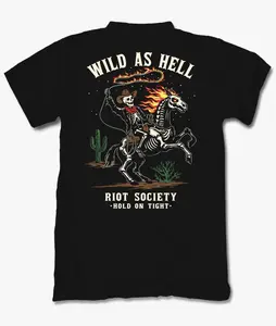 Wild As Hell Cowboy Skeleton Mens T-Shirt
