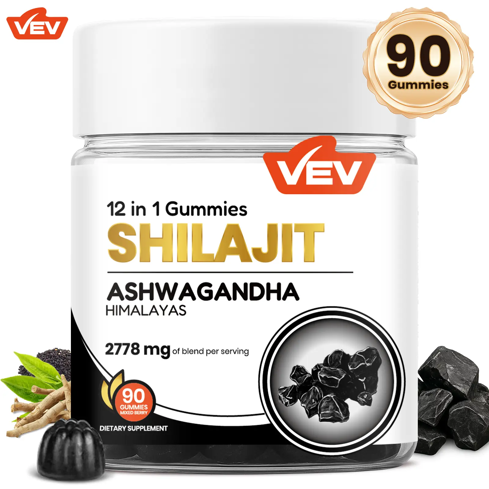 VEV 12-in-1 Shilajit Ashwagandha Gummies