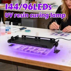 Jewelry making tools, professional resin curing lamp, with 96/144 large-power LED beads, super large area quick and curing, with USB plug and switch, suitable for batch production of UV resin jewelry, making Valentine's Day/Christmas gift