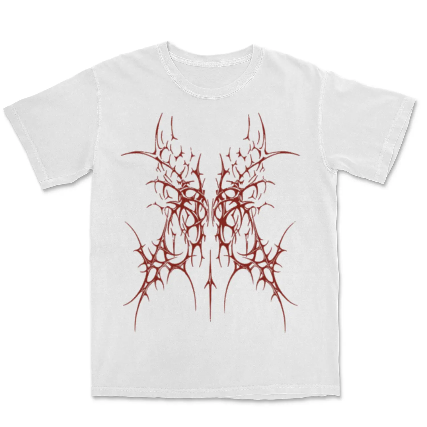 White and Red Cyber Sigilism Gothic Style T-Shirt - Multiple