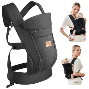 New Upgrade Ergonomic Baby Carrier Newborn Toddler Wrap Carrier,Hands Free Baby Sitting Support Sling,Breathable,Perfect for Infants/Chest Sling for Babies Shower Gift(Dark Grey)