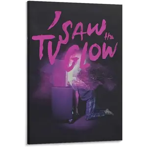 Single Hanging Picture I Saw TV Glowing Movie Poster Canvas Wall Art - Surreal Horror Movie Print Pink TV Show Theme - Bedroom Living Room Office Decor (34)