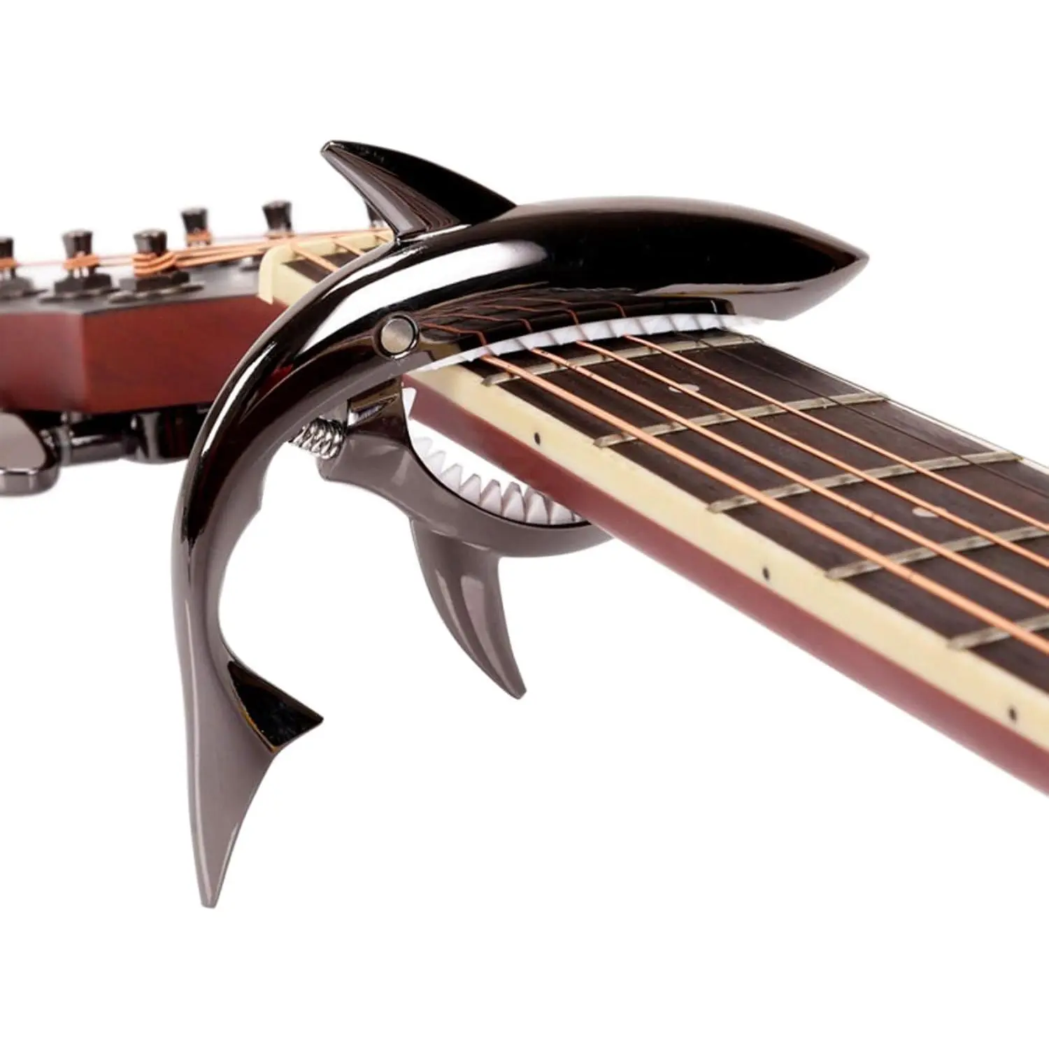 Shark Guitar Capo Pretty Cool Capo for Electric Acoustic Classical Guitar Ukulele Zinc Alloy Spring Capo (Black)