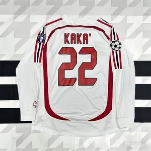 06-07 Season Away White Kaka #22 Long-Sleeve Soccer Jersey