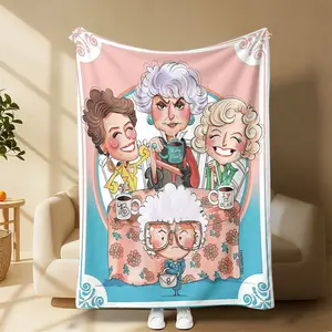 Golden Girls Shady Pines Themed Blanket – Retro Pastel Design to Celebrate Your Favorite TV Squad!Golden Girls Keepsake Blanket – Thoughtful Present for Friends Who Live for Shady Pines & Cheesecake! Soft Fluffy Plush for Lazy Afternoons