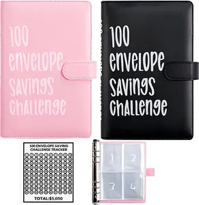 2026 New A5 Savings Challenge Binder with Cash Envelopes,Fun Budgeting Tool to Build Saving Habits,Budget Planner Notebook for Personal Family Finance,100 Envelopes Money Saving Challenge Kit,Trendy Budget Planner with Cash Envelopes to Save $5,050