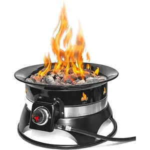 Outdoor Fire Pit, Auto Ignition Smokeless Outdoor Portable Propane Fire Pit, Carrying Kit with Cover, Outdoor Cooking Fire Pit