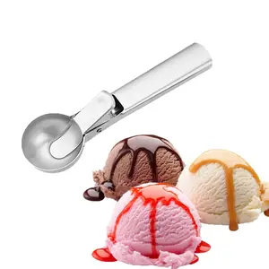 Stainless Steel Ice Cream Spoon, Comfortable Fruit Dessert Spoon, Handheld Scoop, Party Supplies, Restaurant Cutlery