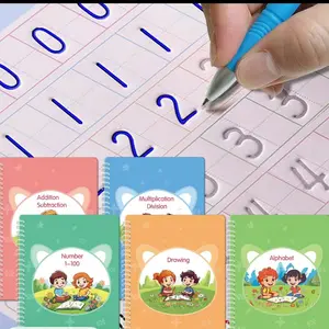 GrowTiger-3D Embossed letters Mess-Free Ink-Reusable-3D-Groove Design, Child-education CopyBook, Complete Learning & Practice Gift Set., Alphabet, Addition/Subtraction, Multiplication/Division, Basic Numbers, and Drawing