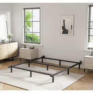 Full Size Bed Frame, 9 Inch Metal Basics Bed Frame,High Profile Base for Box Spring, 9-Leg Support, Noise-Free, Easy Assembly, Black