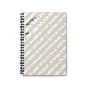 Floral Spiral Notebook, Personalized Diary, Cute Journal for Writing, Gift for Students, Floral Note Book, Aesthetic Stationery
