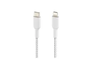 BELKIN CAA004bt2MWH BOOST CHARGE White Braided USB-C to Lightning Cable 6.56 ft. (2.0 m)