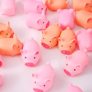50pc Cute Pig Squeaky Stress Relief Toys Soft Pink Peach Colors Funny Squeeze Sound Fidget Toys for Kids Adults Safe Vinyl Material