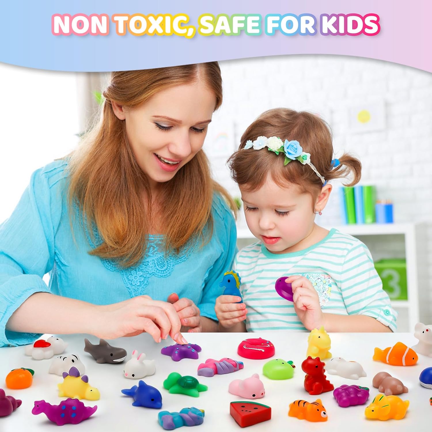 100‑Pack Mochi Squishy Toys Bulk | Party Favors for Kids 4‑8 & 8‑12 | Mini Kawaii Squishy Fidget Toys for Goodie Bags, Classroom Prizes, Birthday & Xmas Stuffers