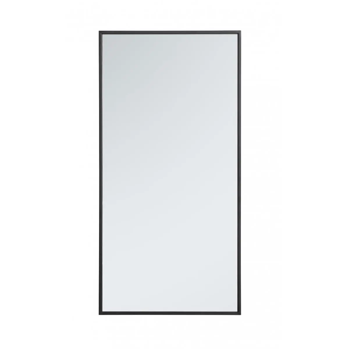 212 MAIN Contemporary Rectangle Hanging Glass Mirror - 18 in. Black Metal Frame, 17.25x35.25x0.16 in., Home Improvement Bathroom Fixture, Decor for Bedroom & Bathroom Mirrors Room Decor, Minimalist Bathroom Mirrors