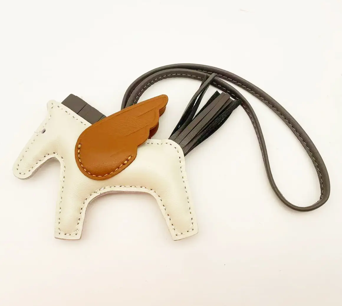 Wirkin Bag Horse Charm -Lychee Pattern Leather Accessory for Portable Messenger Bag, ldeal for Ladies