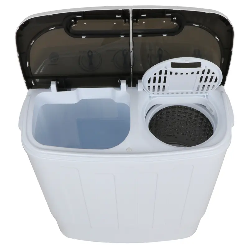 ZENY 13lbs 2-in-1 Compact Top-Load Wringer Portable Washer and Dryer Set - ABS Plastic, Automatic Cleaning, Simultaneous Wash & Spin, Aluminum Pump, Convenient Setup, Small Spaces, Apartments, Durable Household Appliance (White)