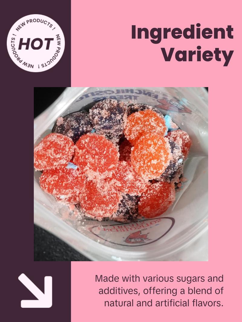 Half Pound cotton candy strawberry gushies Sweet  by Enchilositos Snack Soft Bonbon Corn