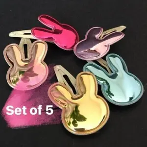 Easter bunny hair clip,easter hair clip set,baby color rabbit hair clip,spring hair clips,baby snap clips,baby hair clips,snap clip sets