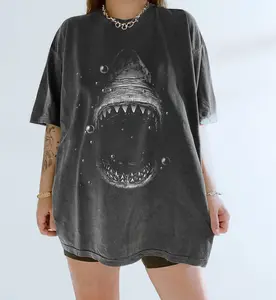 [Sale Up To 50%] Comfort Colors Unique Vintage Shark Shirt | Stylish Tee for Ocean and Shark Lovers | Holiday, Christmas, Ocean Gift | streetwear graphic tee | Gift For Him Her.